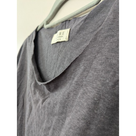 Bare by Charlie Holiday Navy Crop Top Lounge Sweater Bell Sleeve Hemp Small $99 - Picture 4 of 9